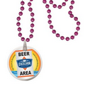 Round Mardi Gras Beads with Decal on Disk - Pink